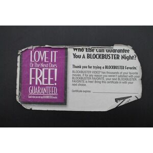 Vintage 1995 Blockbuster Video Unused Free Movie Rental Coupon Original Ephemera